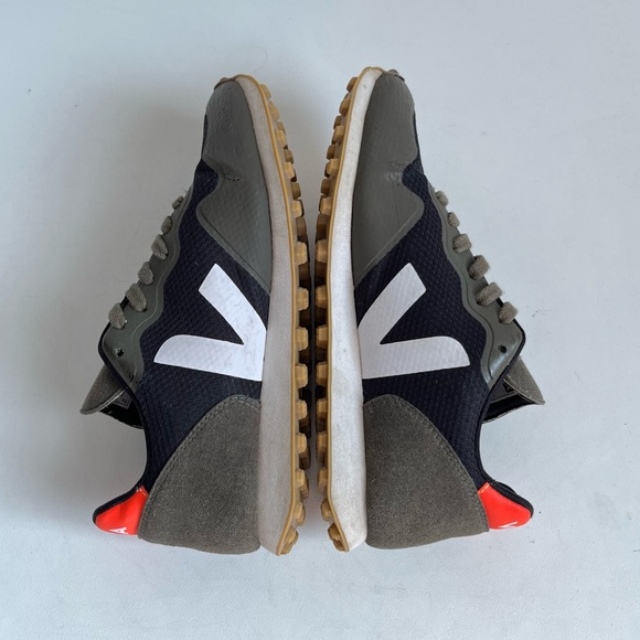 Veja Rio Branco Olive Green, Navy and Orange Shoes Size 8 - Picture 4 of 10